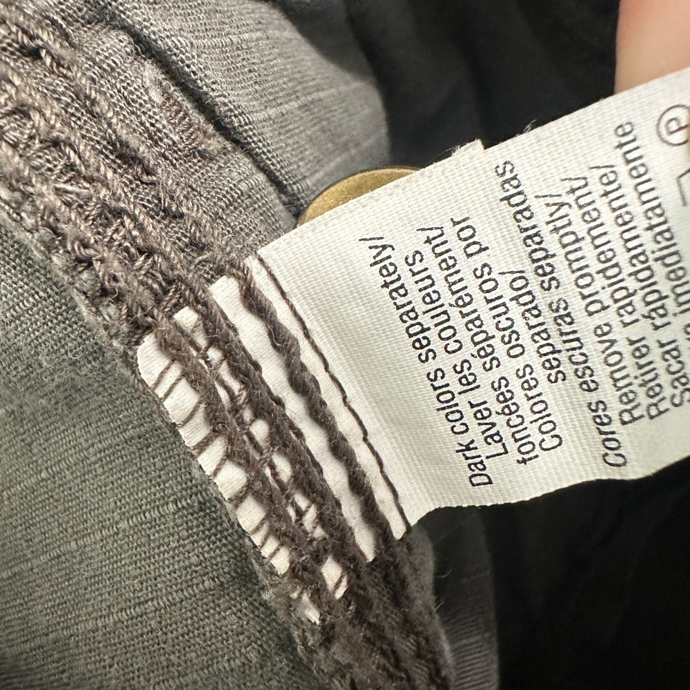 Calvin Klein Jeans Capri Pants Grey Olive‎ Cotton Utility Slub Cropped Size 6 - Picture 11 of 12